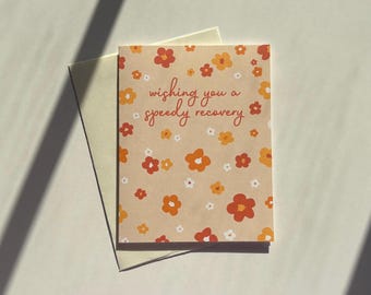 Speedy Recovery Handmade Greeting Card | Get Well Soon Card with Yellow Florals | Post Surgery Gift | Feel Better