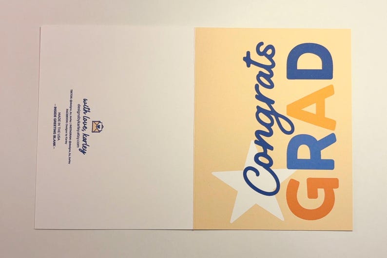 Congrats Grad | Handmade Graduation Card With Blue Envelope ...