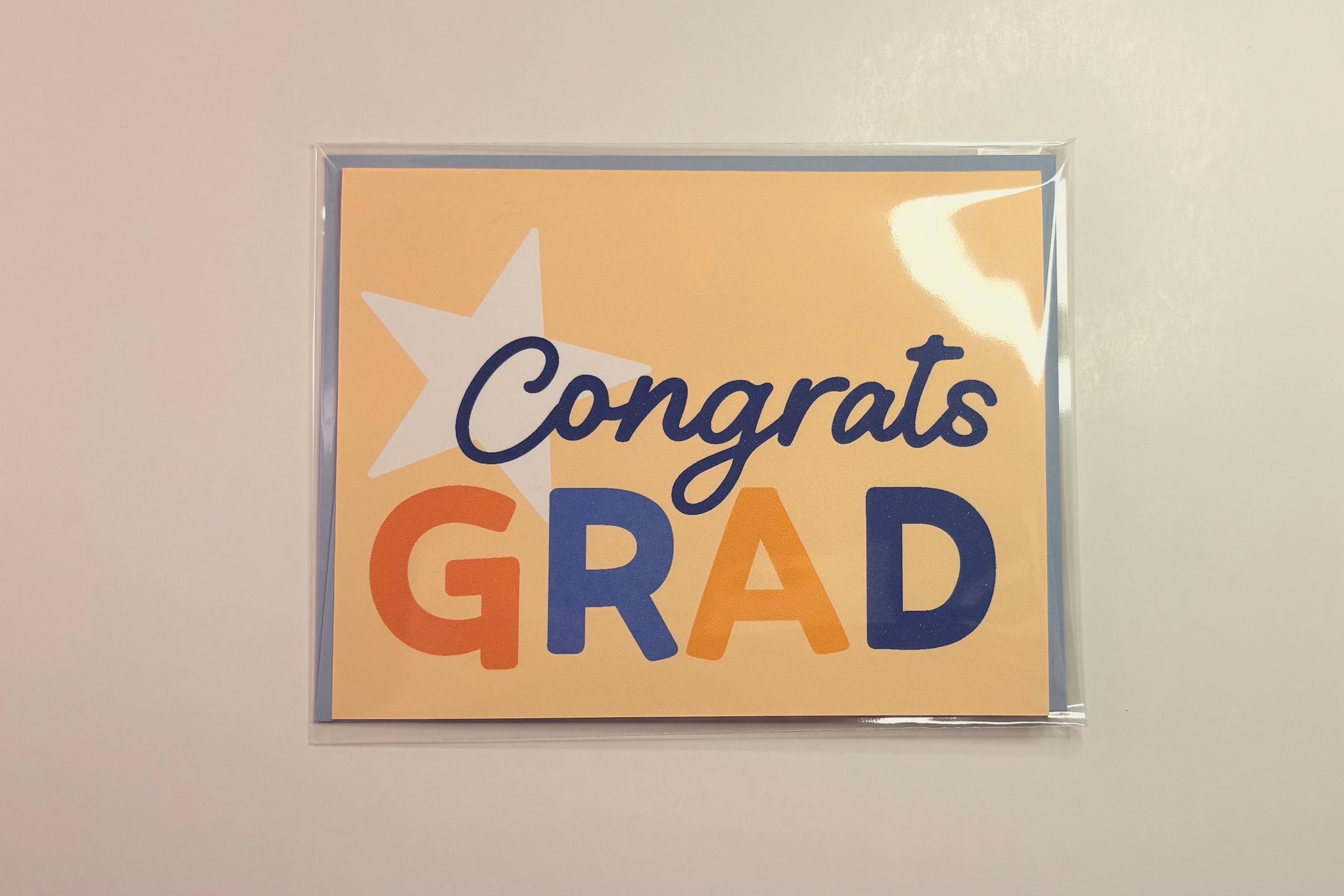 Congrats Grad | Handmade Graduation Card With Blue Envelope ...
