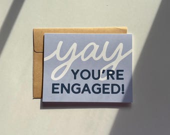 Yay You’re Engaged Handmade Card | Congratulations | New Engagement Gift | Congrats Card