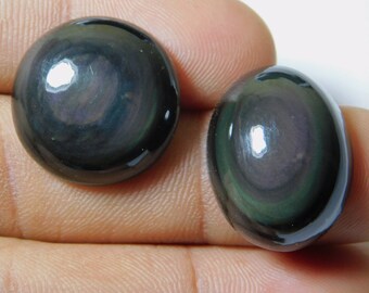 150Cts.60X42MM Natural Fire sheen obsidian Smooth Cabochon Fire sheen obsidian Loose Gemstones Fire sheen obsidian Loose semi precious