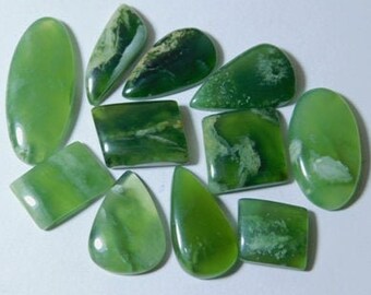 Nice Luster 6487 Beautiful Green Cabochons Green Serpentine Cab Oval 8x6mm Approximately 20 Carat Perfect For Jewelry Making