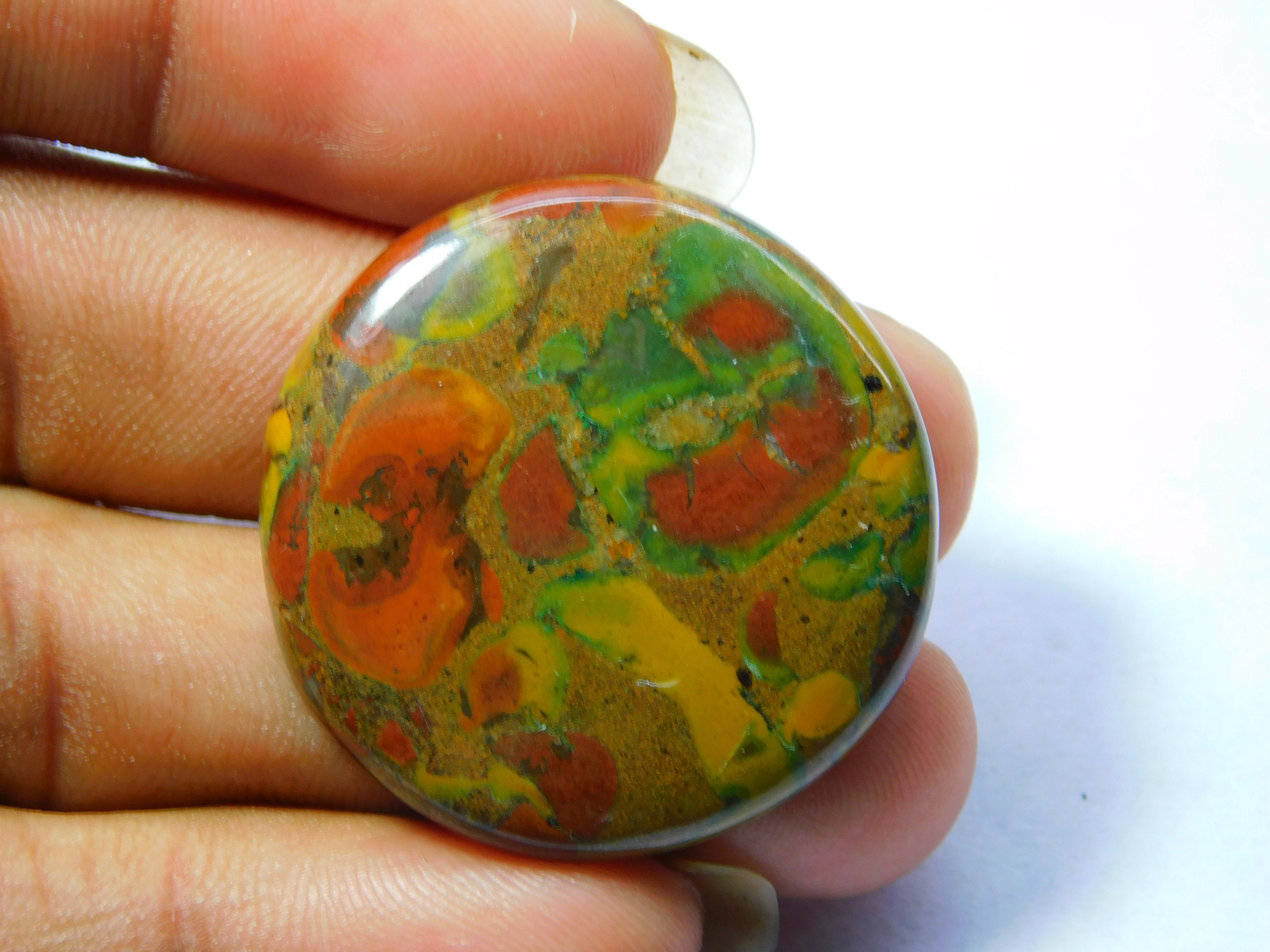 Natural Flower Jasper Cabochon Top Quality Loose Gemstone Etsy