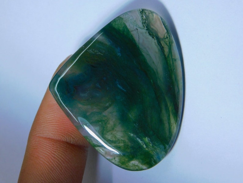 Semi Precious Handcraft Stone For Jewelry Very Rare Top Quality Moss Agate Loose Gemstone Natural Green Moss Agate Cabochon 61 Ct #972