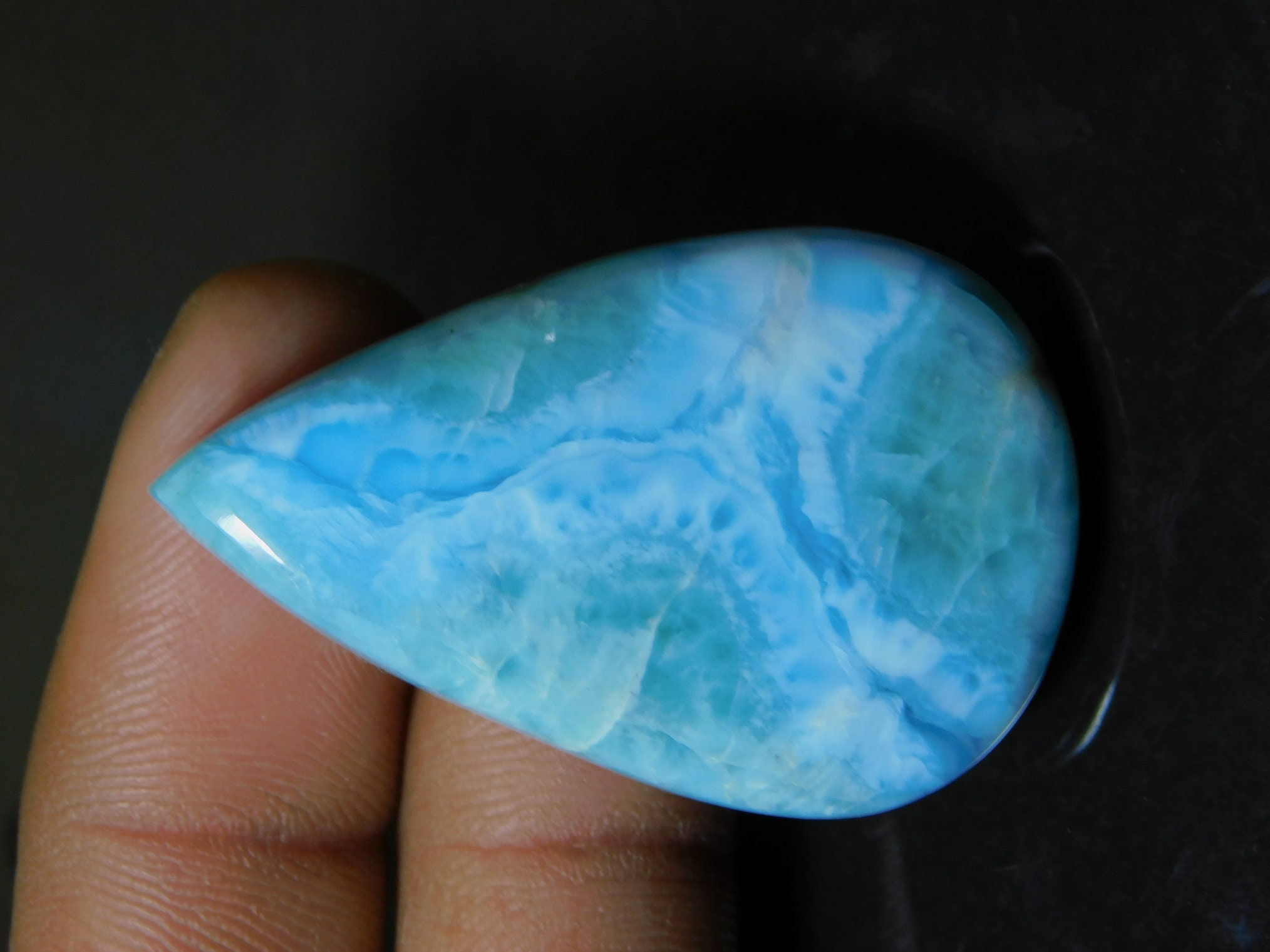 Natural Larimar Cabochon blue Larimar Gemstone Top Quality Etsy