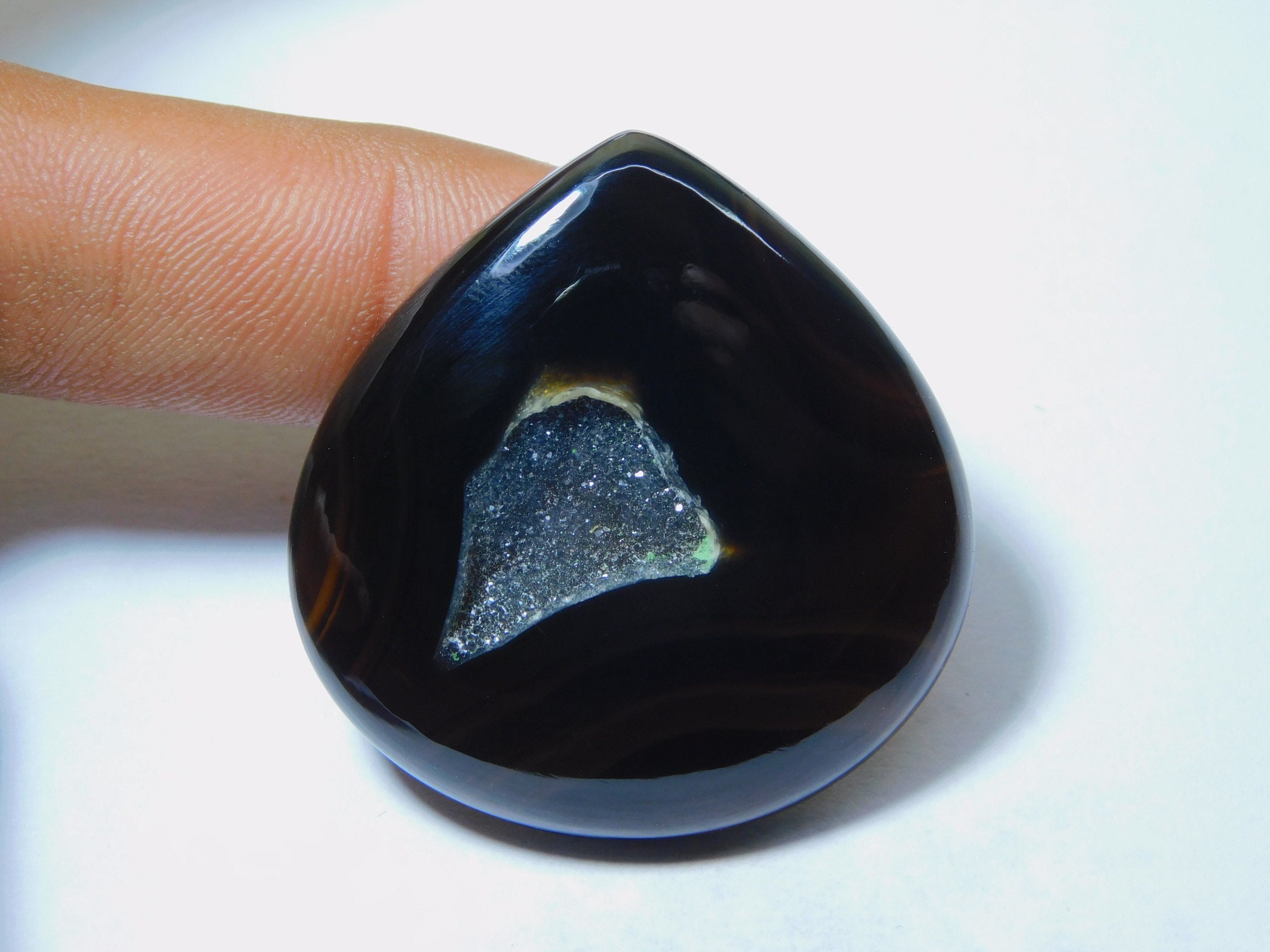 Very Rare Black Onyx Druzy Cabochon Top Quality Hand Etsy