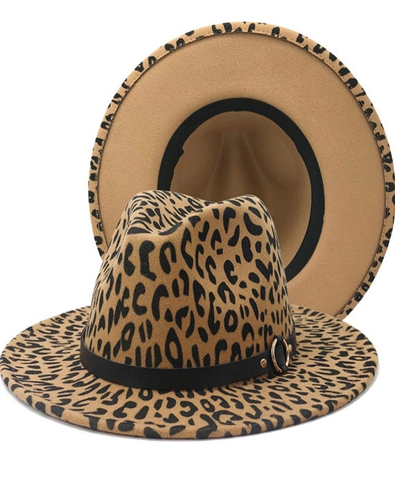 Leopard Fedora Hat Etsy