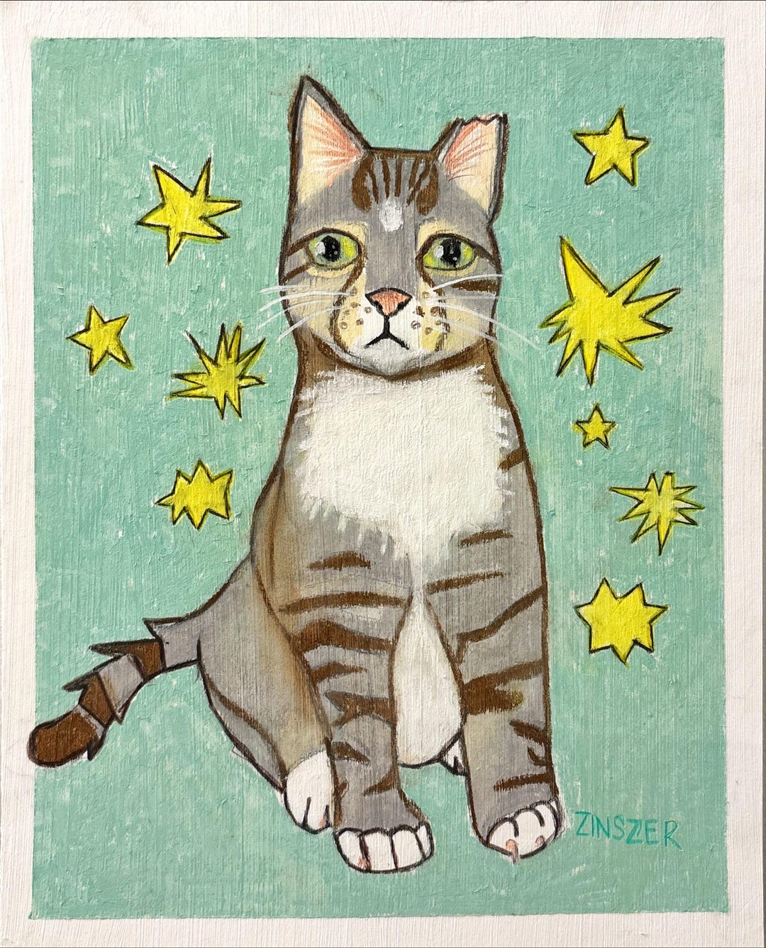 Tabby Cat Art Print - Etsy