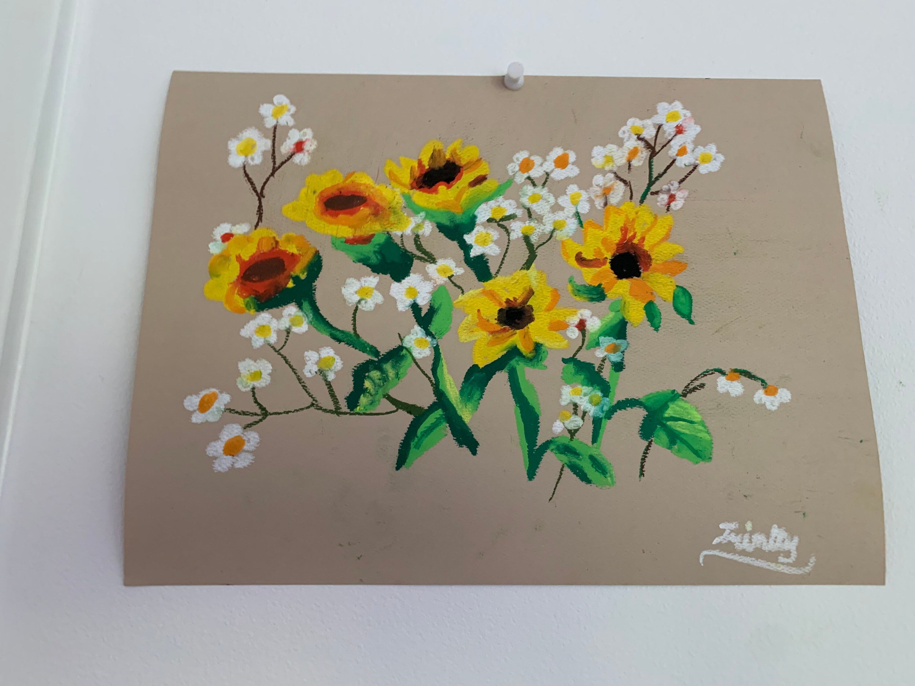 Sunflower Oil Pastel Drawing Etsy