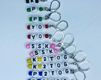 Knitting/Looming Abbreviation OR Custom Word Stitch Markers