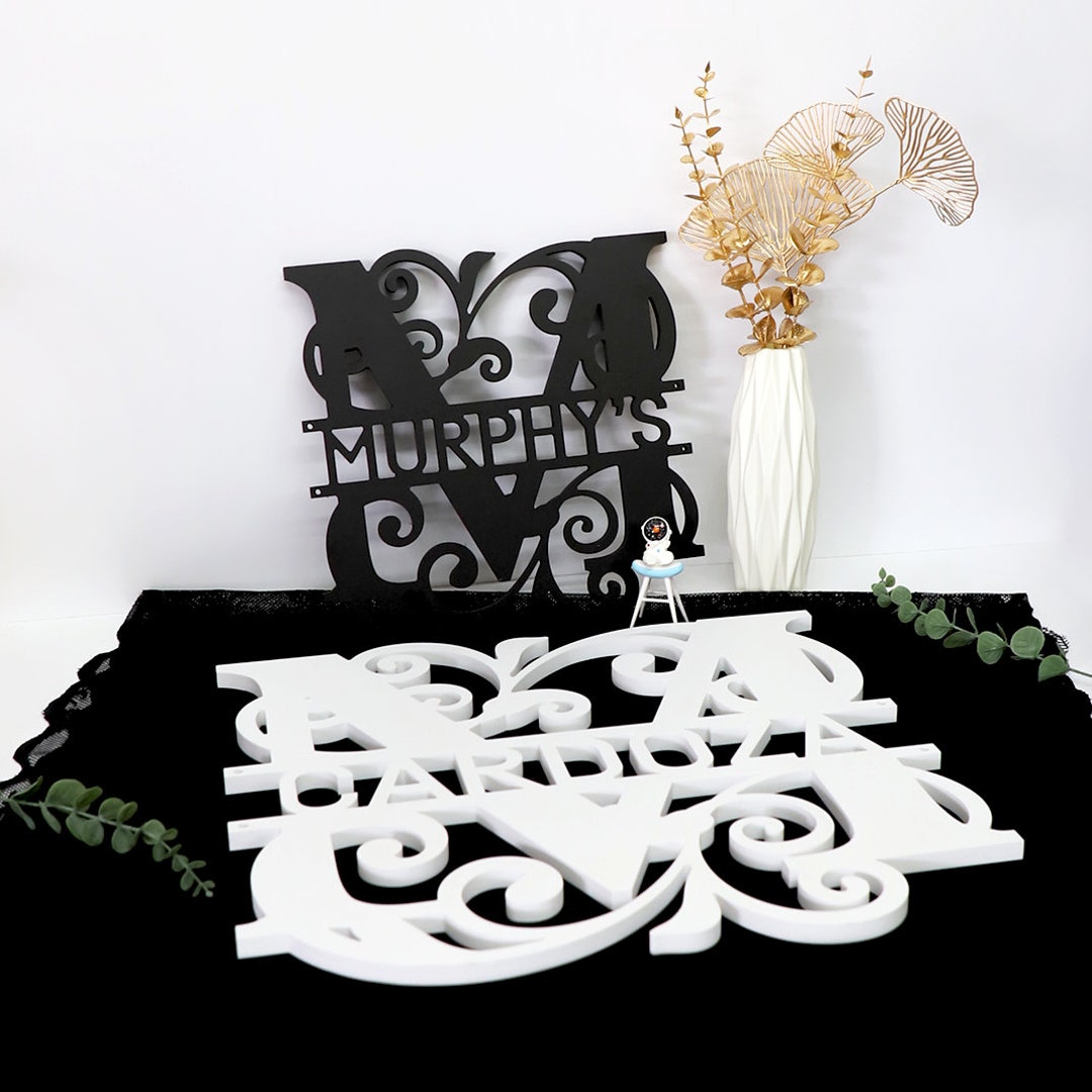 Split Family Sign Personalized Split Letter Family Name Sign – PVC Door Hanger - Etsy
