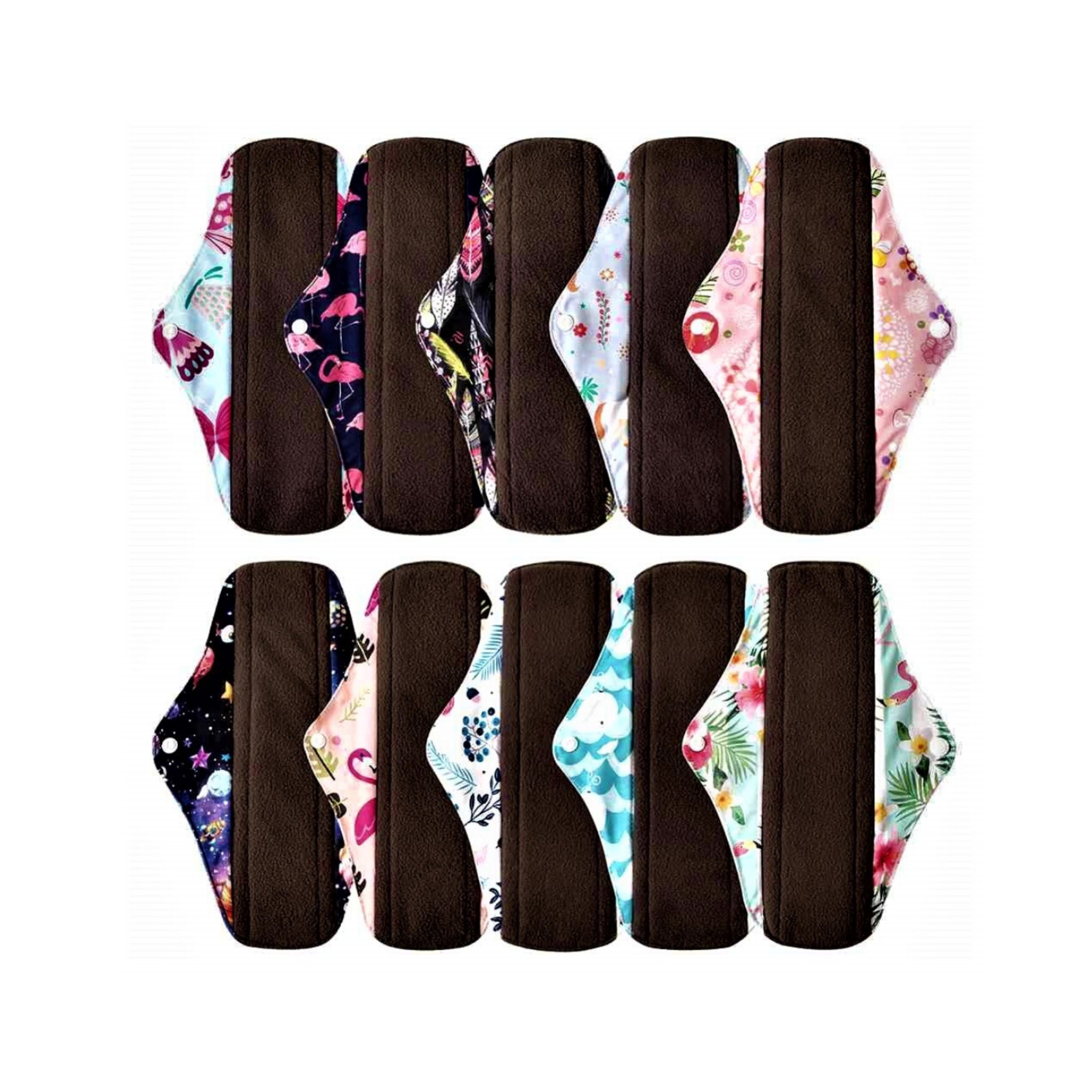 Pack of 10 Reusable Menstrual Pads Reuse Period Pads Etsy