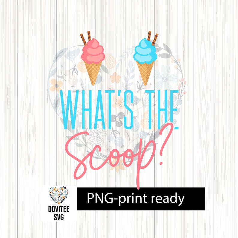 Gender reveal png ice cream cone what's the scoop file Etsy