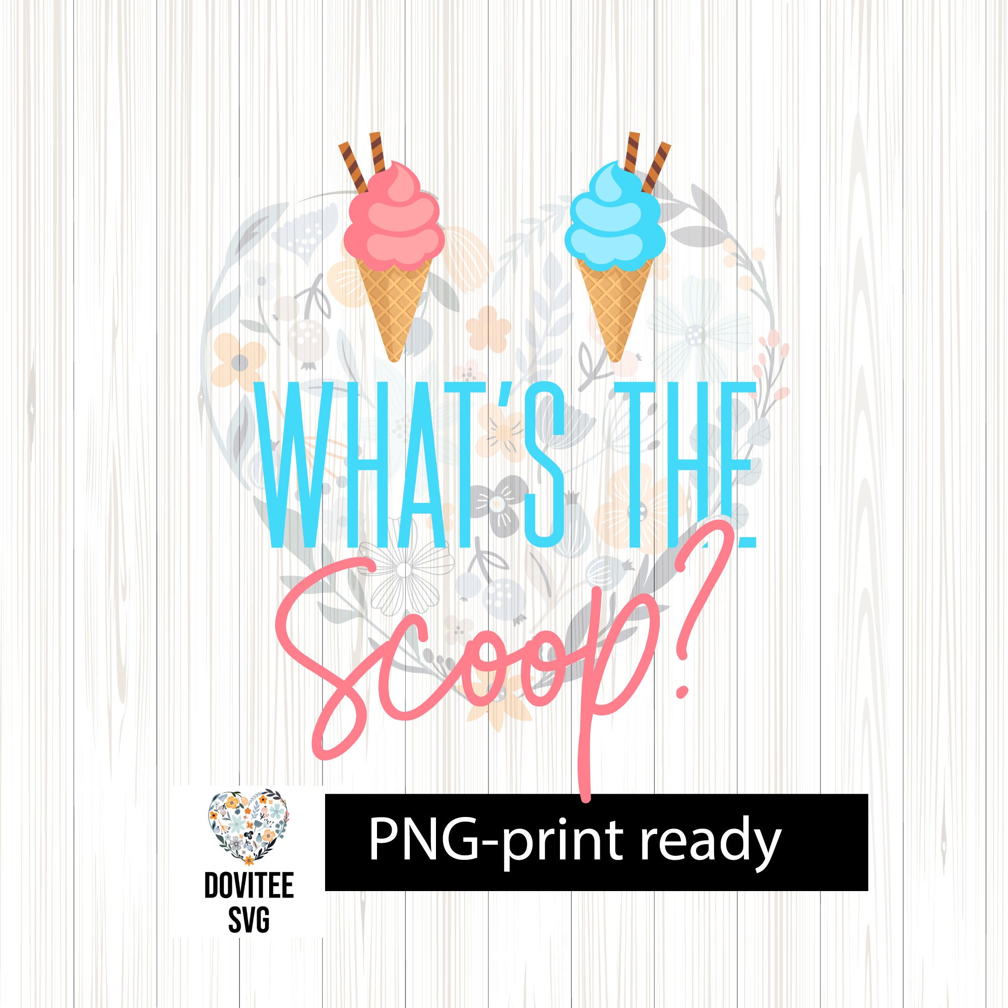 Gender reveal png ice cream cone what's the scoop file Etsy
