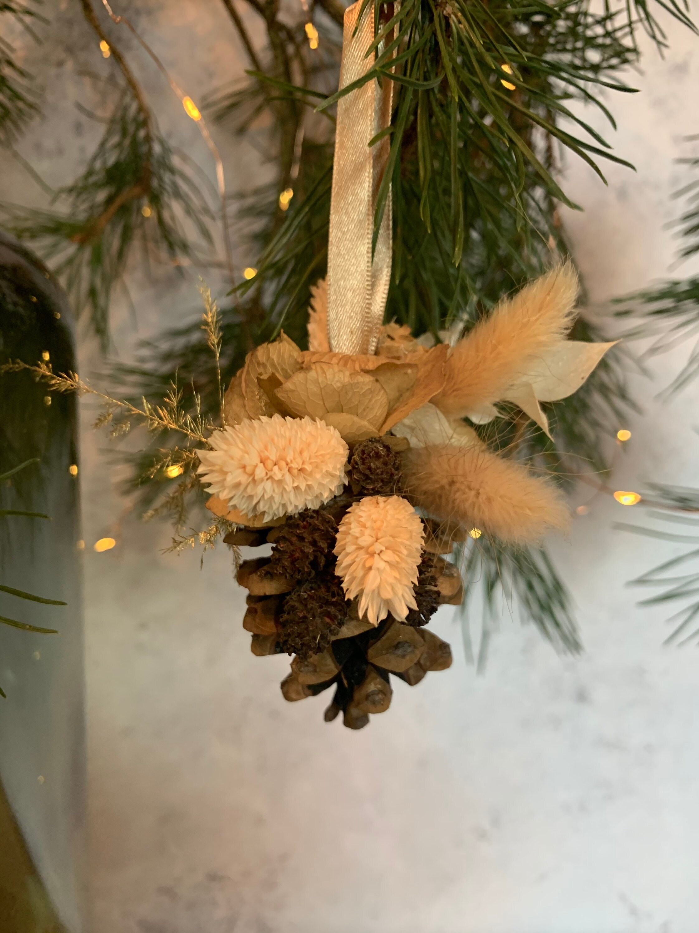 Dried Flower Christmas Decoration Tree Ornament Eco Pine Etsy