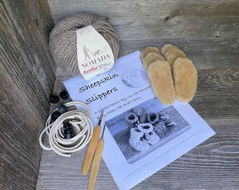 Kit for Baby sizes- Log Life Handmade Sheepskin Slippers