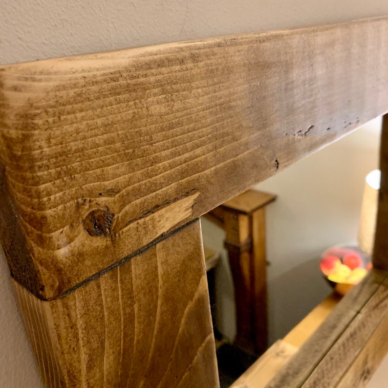 A Dark Oak Effect Wooden Mirror Hand Made and Unique Available Etsy UK