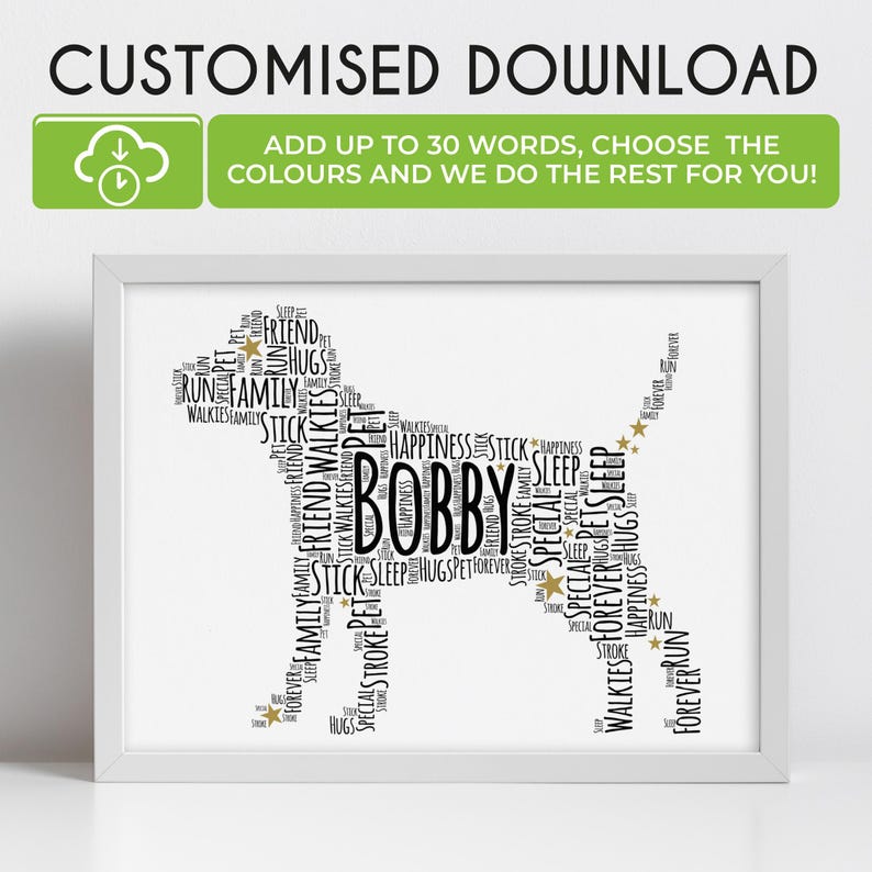 Personalized Labrador Puppy Word Art – Dog Lover Gift (Digital Download) image 1