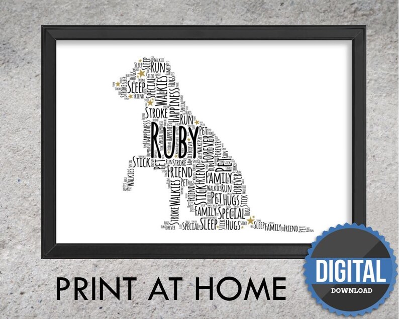 DIGITAL DOWNLOAD Personalised Labrador Puppy Word Art Print - Etsy