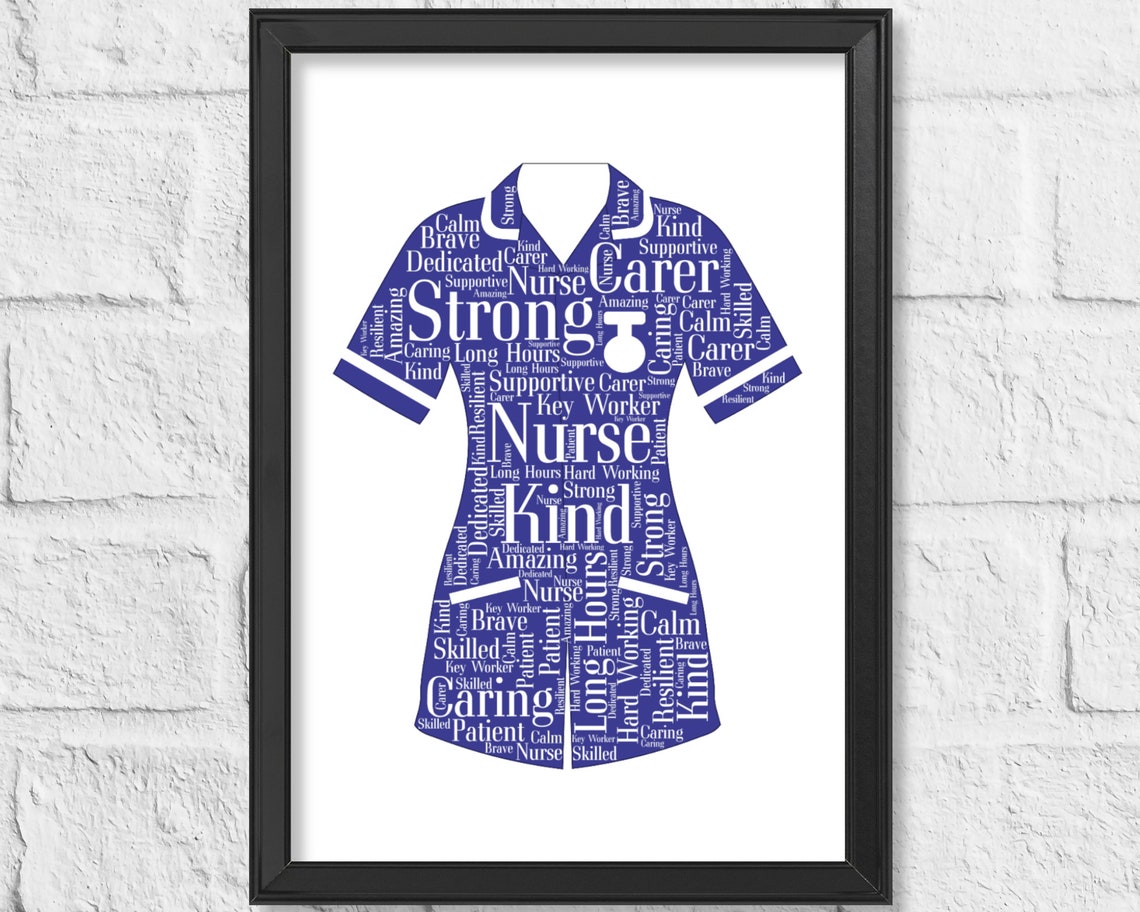 DIGITAL DOWNLOAD Personalised Nurse Word Art Gift Print Etsy UK