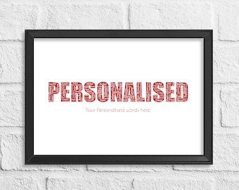 PERSONALISED WORD ART - Custom Word Wall Art Frame - Birthday, Mothers Day Gifts - For Her, Women