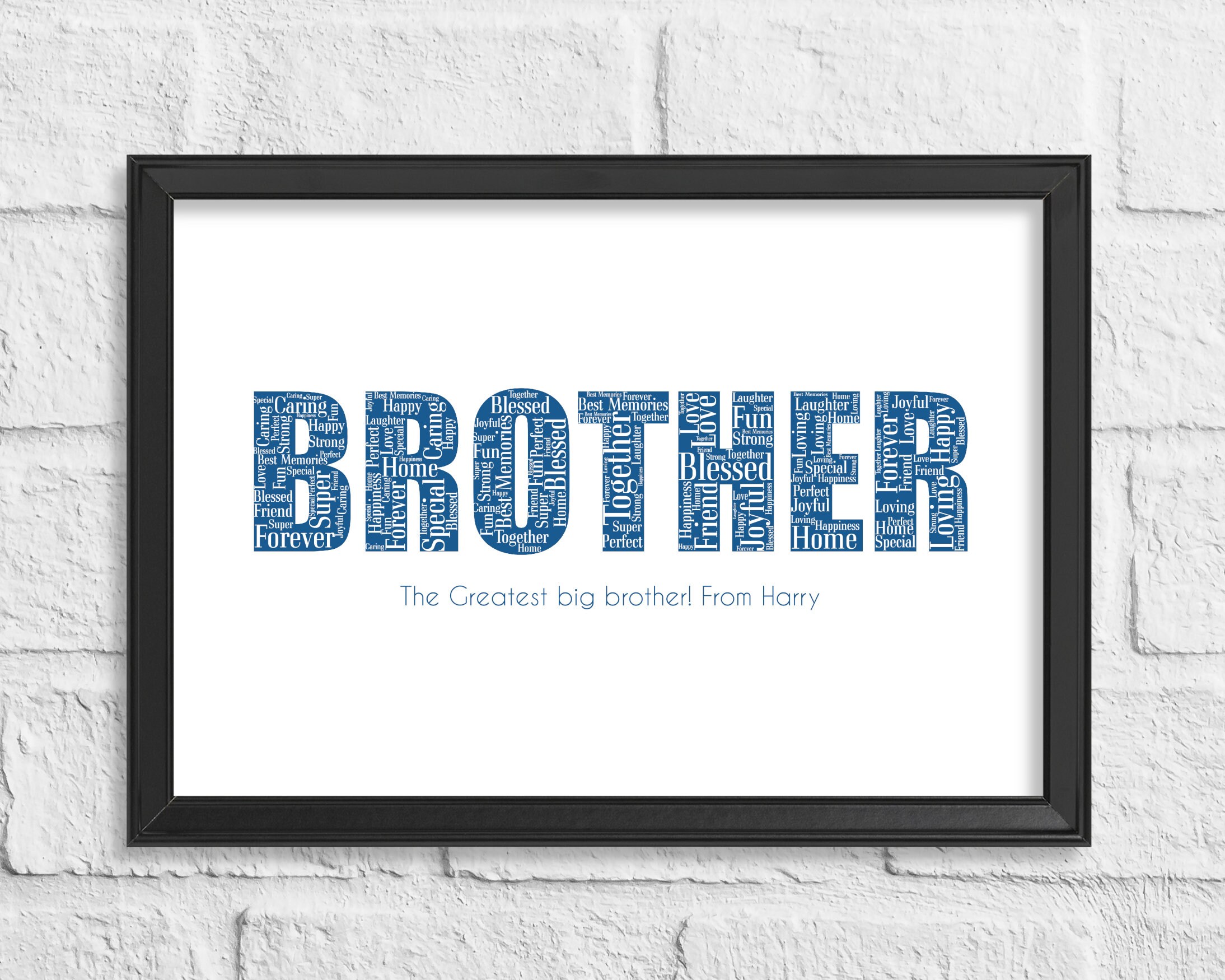 Personalized Brother Word Art Print - Custom Gift - Etsy UK