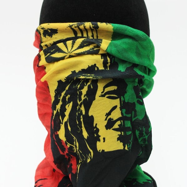 Rasta Neck Gaiter Face Covering Multi-Scarf, Marley, Head Wear, Pull up mask, Biker mask, 420, Rastafari, Tube Gaiter, Bandana, Face Mask