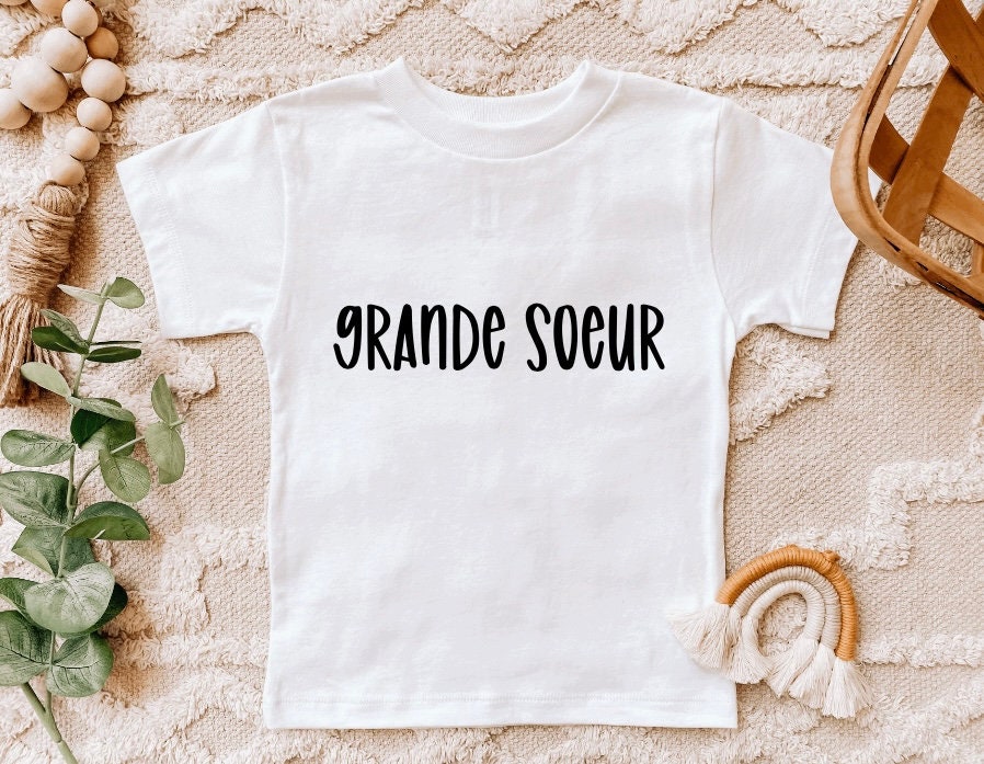T-shirt Future Grande Soeur 2026 Body Grande Soeur T-shirt "Future Grande Soeur 2026" - Coton Léger, Manches Doubles, Annonce Grossesse Enfant Grande Soeur Tee Shirt Cadeau Grande Soeur Naissance