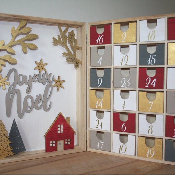 Customizable wooden advent calendar - Tradition