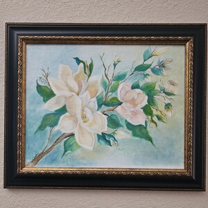 Original oil Magnolia  still life