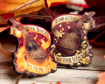 Jaskier Lute Pin Badges - Toss a Coin to your Witcher and Burn Butcher, Burn