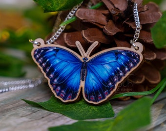 Blue Butterfly Necklace