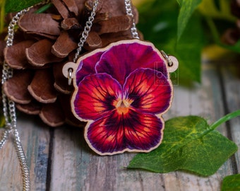Red Pansy Necklace