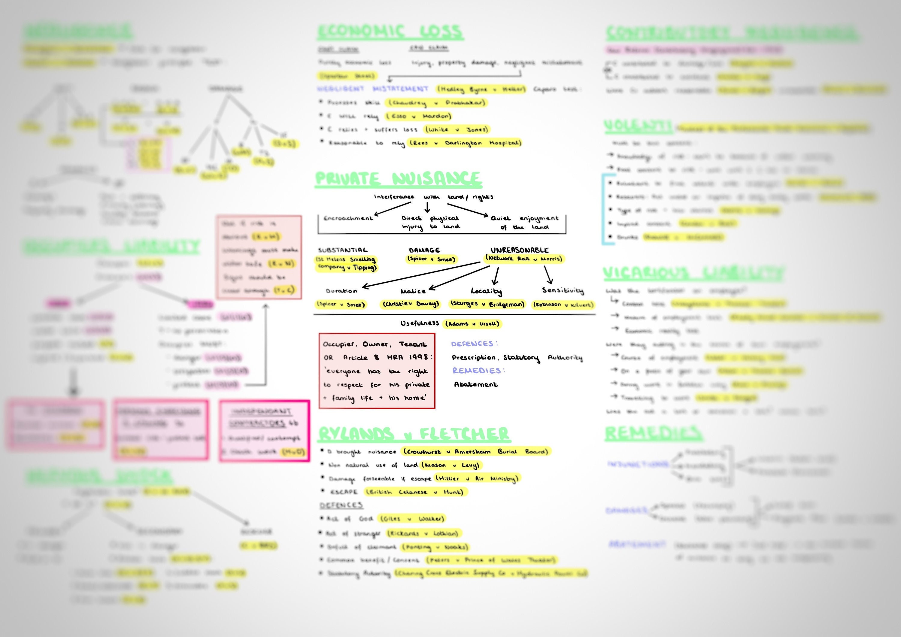 A Level Law Tort Law Revision Notes Digital Studying Ipad Etsy
