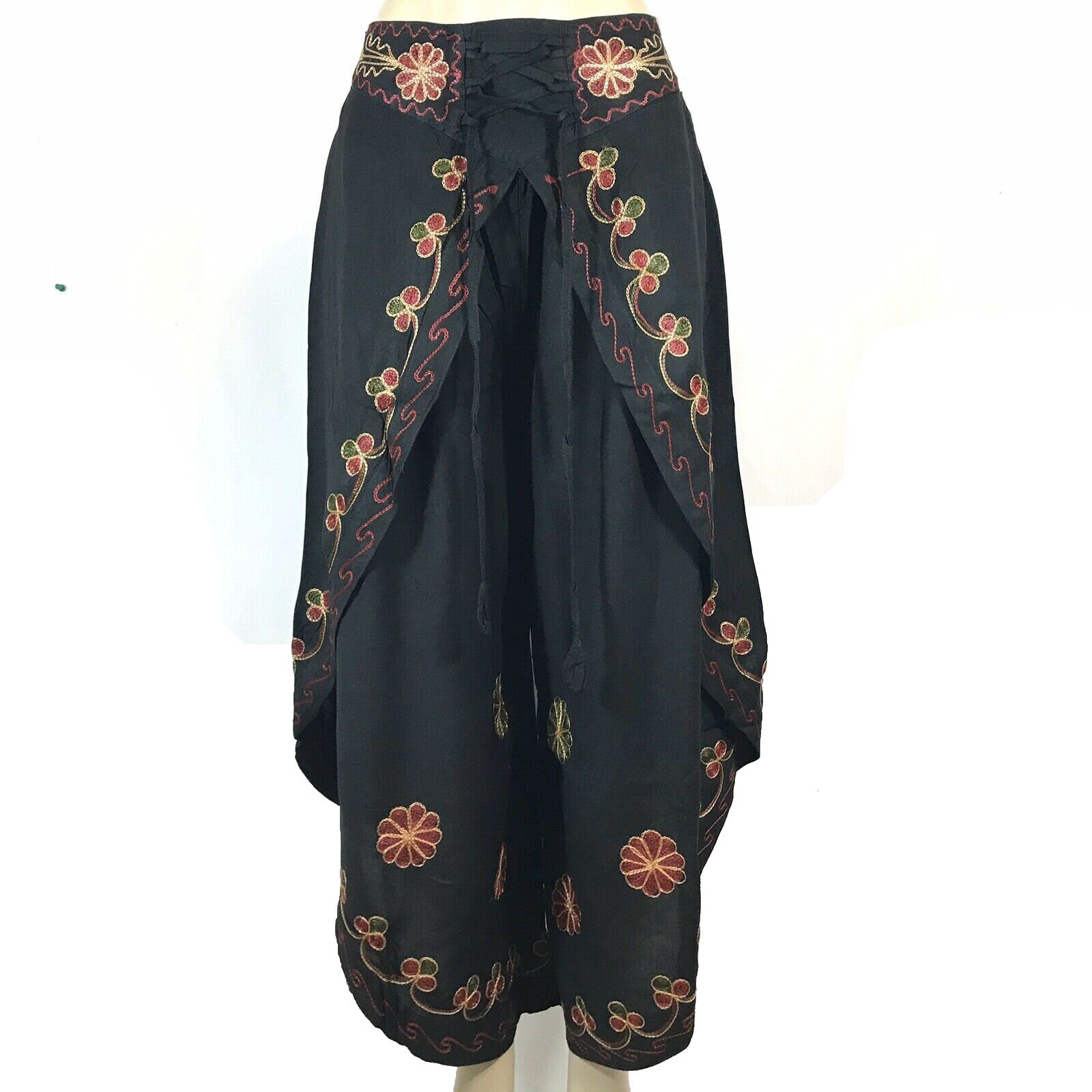 Boho Indian Embroidered Pant Skirt Hippie Gypsy Harem Yoga Etsy