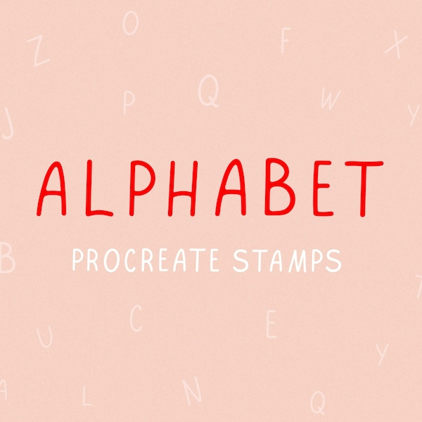 Procreate Alphabet stamps, letter number stamps, Procreate Handwritten Font Stamps , procreate tools