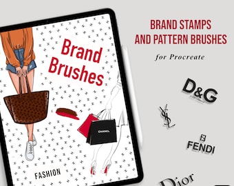 41 Procreate Brand brushes, Logo pattern brushes, procreate stamps