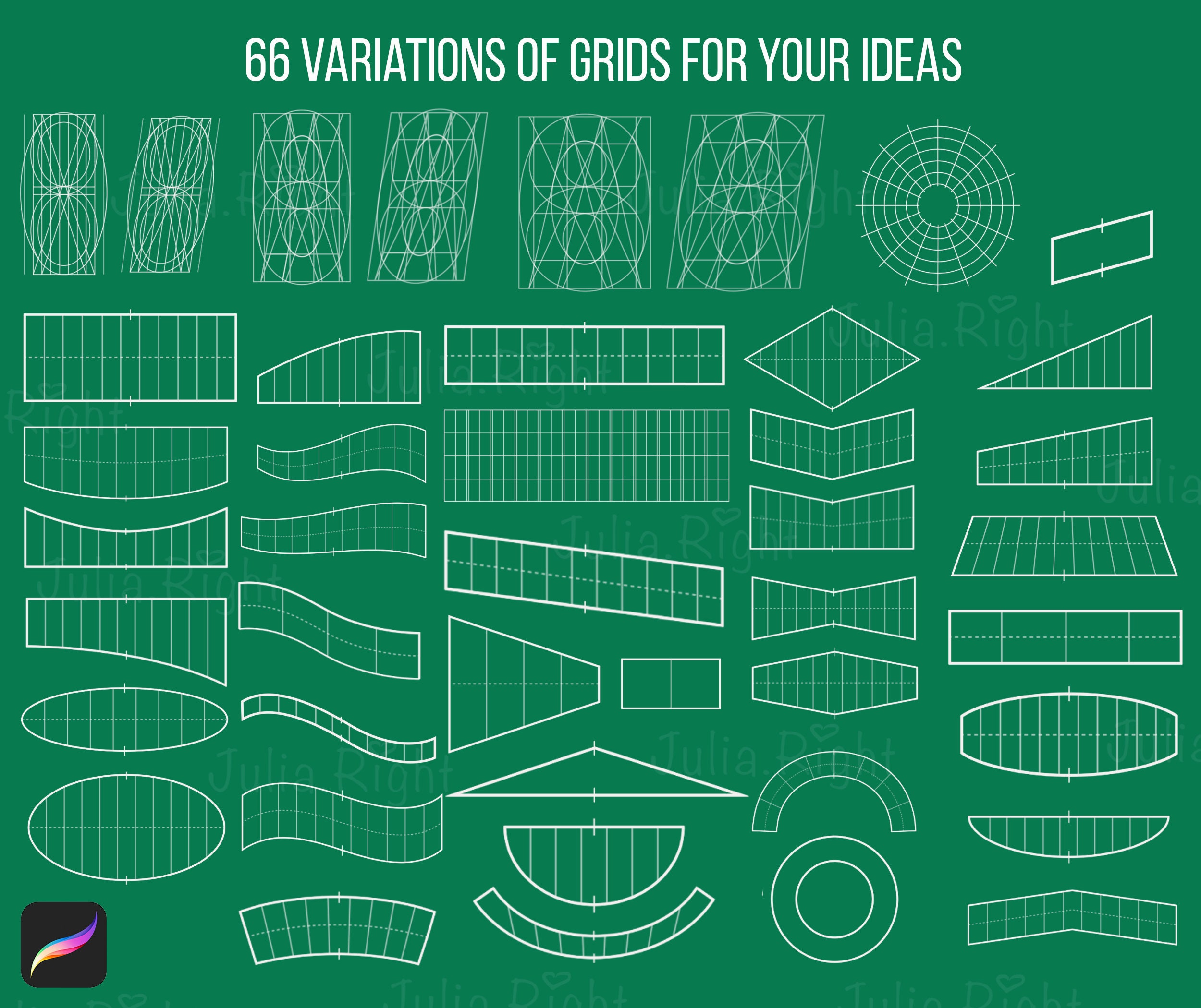 72 Procreate Hand Lettering Builder Grid Procreate Lettering Etsy Canada