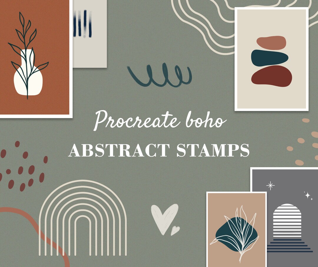 Procreate Boho Abstract Shapes, Procreate Doodle Stamps - Etsy