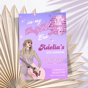 Trendy Birthday Era Invitation: Editable Digital Invite (5x7 in)