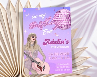Trendy Birthday Era Invitation: Editable Digital Invite (5x7 in)
