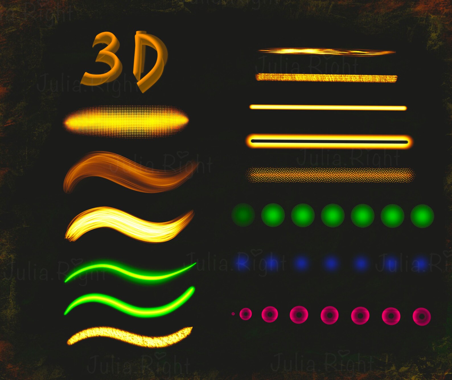 Procreate Neon Brushes Glow and Fire Effect Neon Light Etsy
