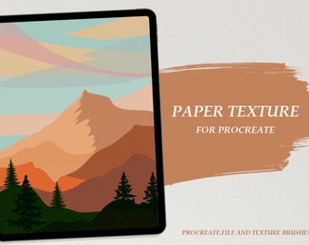 Procreate Paper texture brushes, watercolor digital paper, procreate canvas