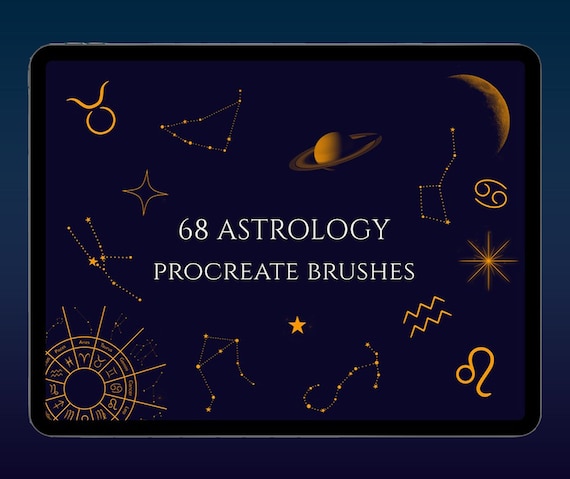 Procreate Astrology Brushes: Zodiac, Constellations, Galaxy Stamps (Digital Download)