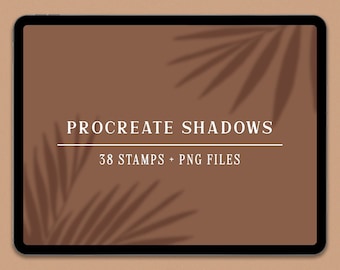 Procreate用シャドウスタンプブラシ、抽象的な影、シルエットの葉、花のスタンプ、PNG