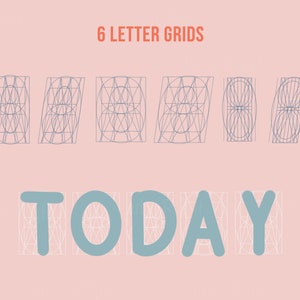 May include: A graphic design illustration of the word "TODAY" in blue with a white grid overlay on each letter. The grid is made up of circles and lines.
