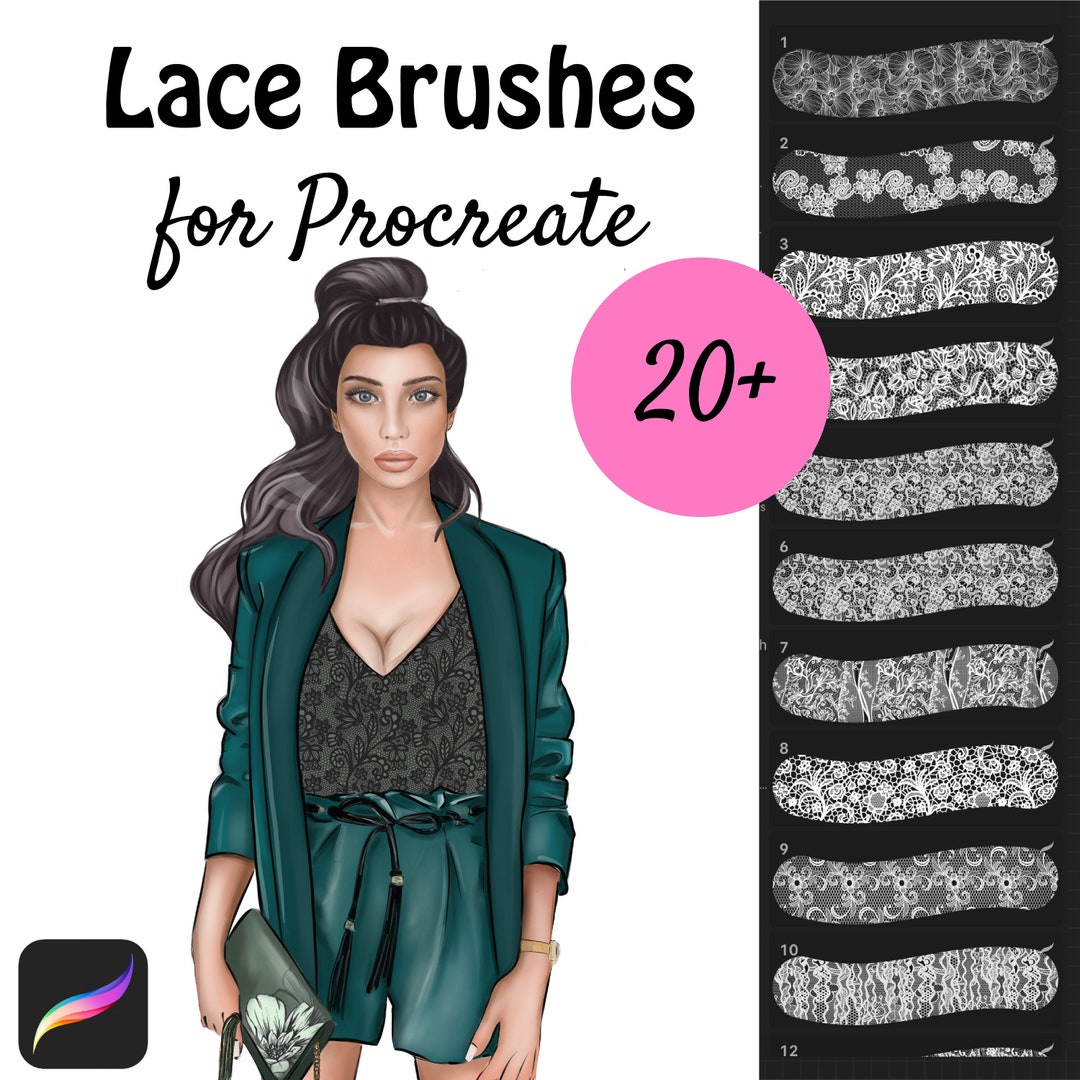 23 Digital Lace Brushes for Procreate Lace Textures Lace - Etsy