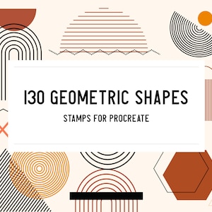 130 Procreate Geometric Shape Stamps,  Geometric shapes, Outline stamps, 2D Geometric Shapes brushes