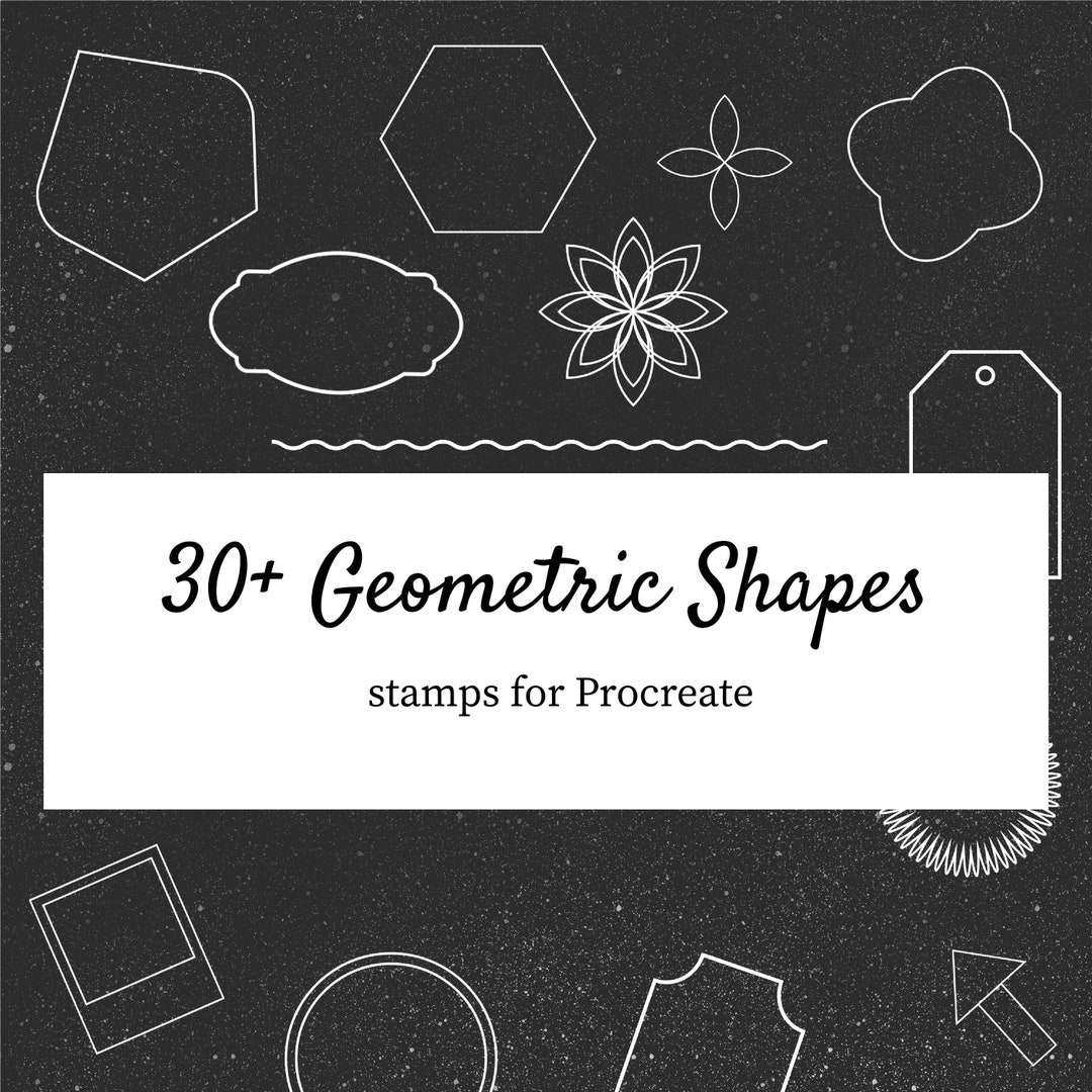 30 Procreate Geometric Shape Stamps Geometric Frame Outline Etsy Canada
