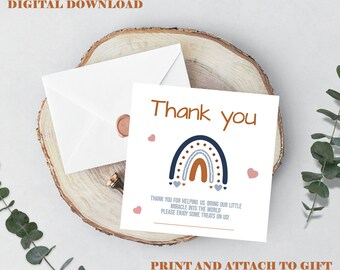Labor and Delivery Nurse Thank You Tag: Rainbow Design (Digital Download)